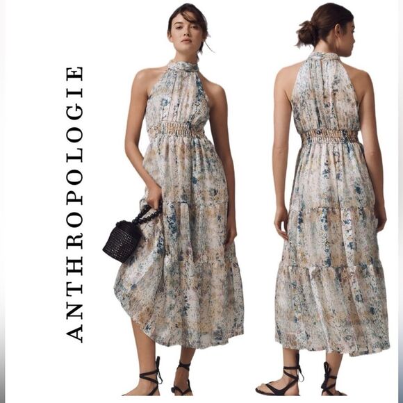 NEW! Anthropologie Somerset Chiffon Maxi Dress  - Size Small - Picture 15 of 15